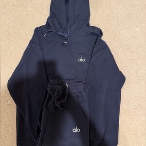 Navy Blue Alo Sweat Pants and Hoodie | Brand New | Size: Medium